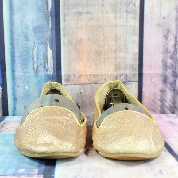 Dunnes Gold Nylon Slip-on Ballet Flat Casual Shoes Size US 7.5 EU 41 - Picture 3 of 10